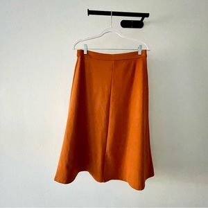 Liz Claiborne A-line midi orange skirt, size 2